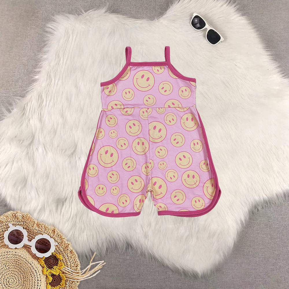 Sibling Baby Girls clothes smiley Summer Sibling Sister Clothes Sets jumpsuit