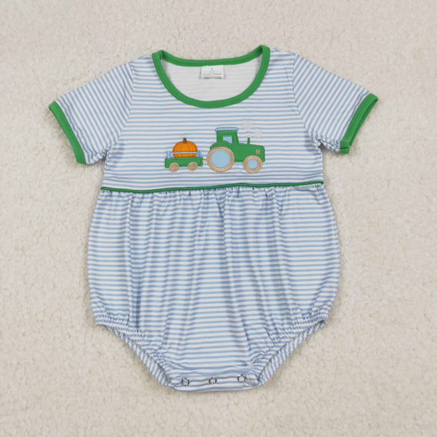 RTS NO MOQ Sibling Baby boy clothes embroidery halloween pumpkin short sleeve shorts suits & rompers