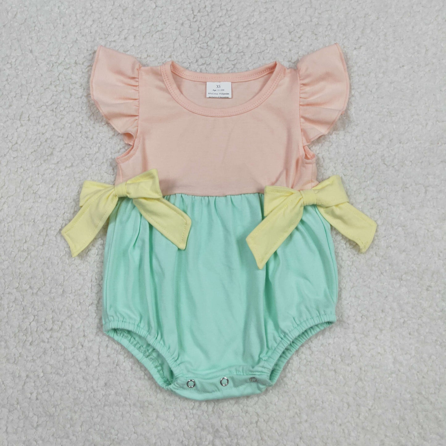 RTS NO MOQ Sibling Baby Boys Girls Sleeveless Rompers Blue Yellow Aqua Colors
