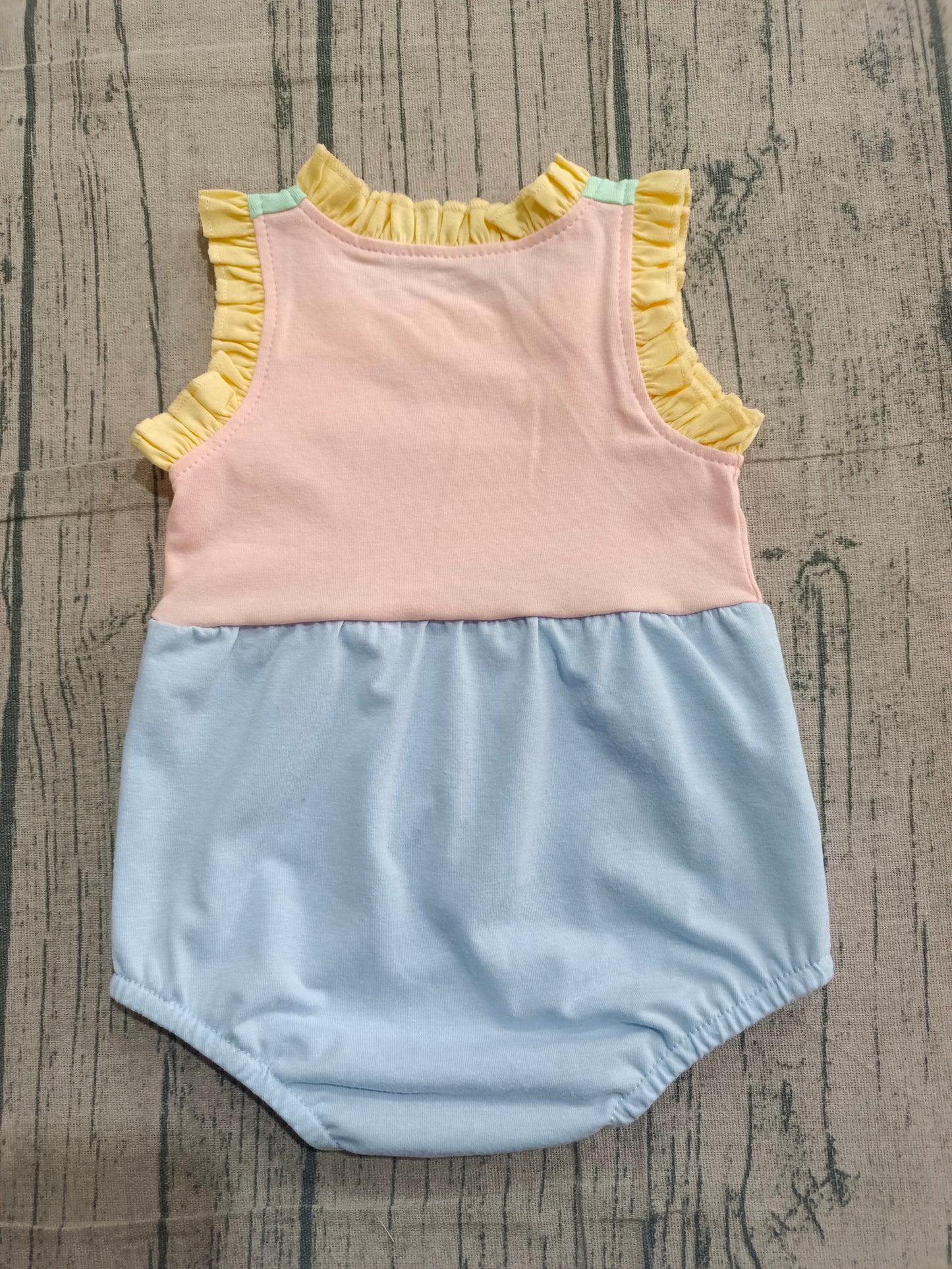 (Sample) No moq SR3772 Baby Girls Sleeveless Colorful Ruffle Rompers for Spring Summer Comfortable Cotton Rompers