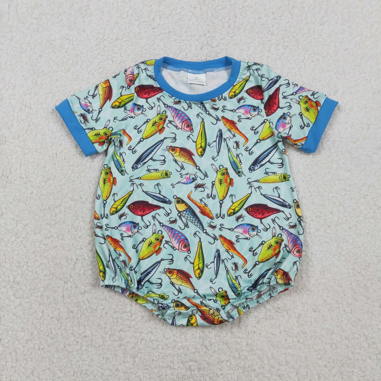 RTS NO MOQ Sibling Baby Boys Short Sleeve Fishing Hunting Button Polo Shirt Top Rompers Children's Outfit for Boys