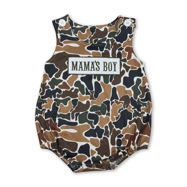 RTS NO MOQ Sibling milk silk Baby Boys Girls Embroidery Daddys Girl Camo Ruffle Rompers