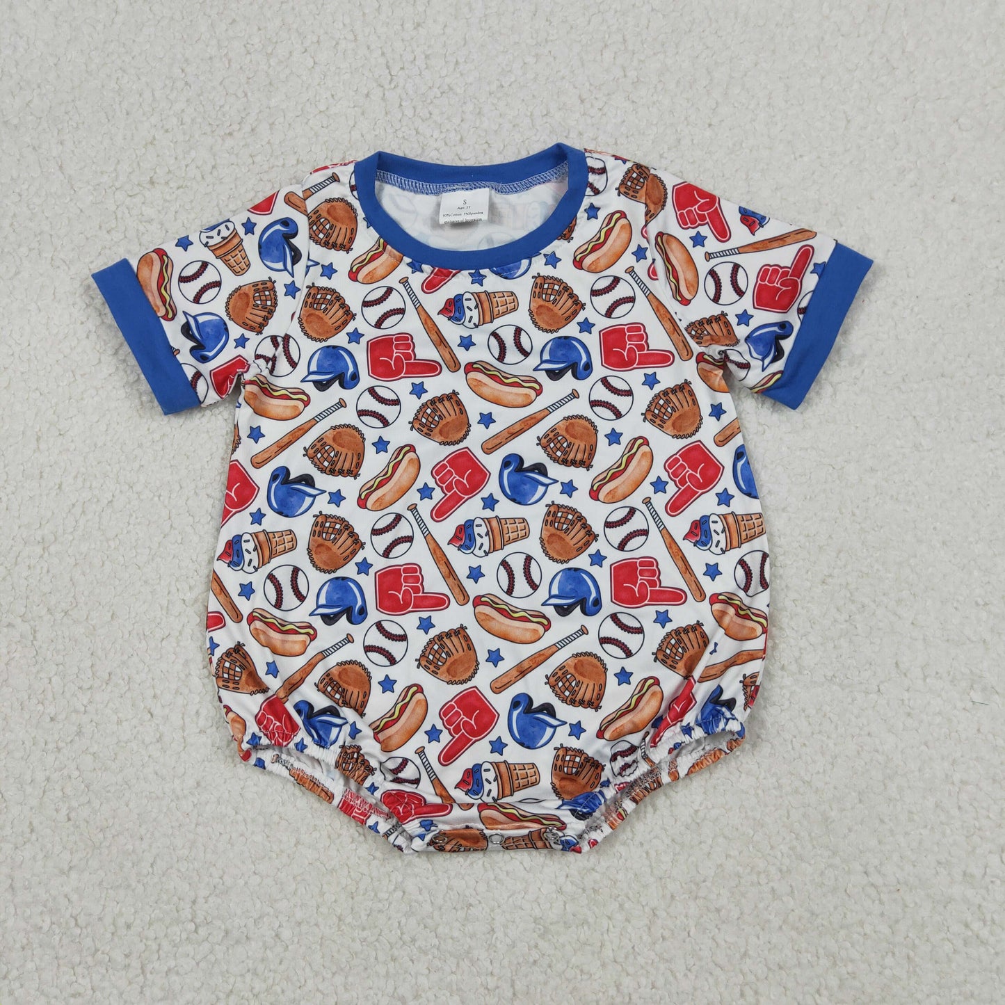 RTS NO MOQ Sibling Baby Boys Team Baseball Shirt with Button Pocket Short Sleeve Top And Shorts Outfit Set Baby Boys Stars Team Rompers Set