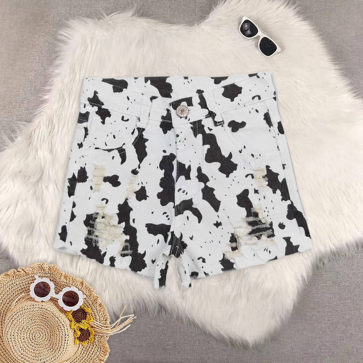 RTS NO MOQ Sibling baby girl boys clothes summer jeans shorts