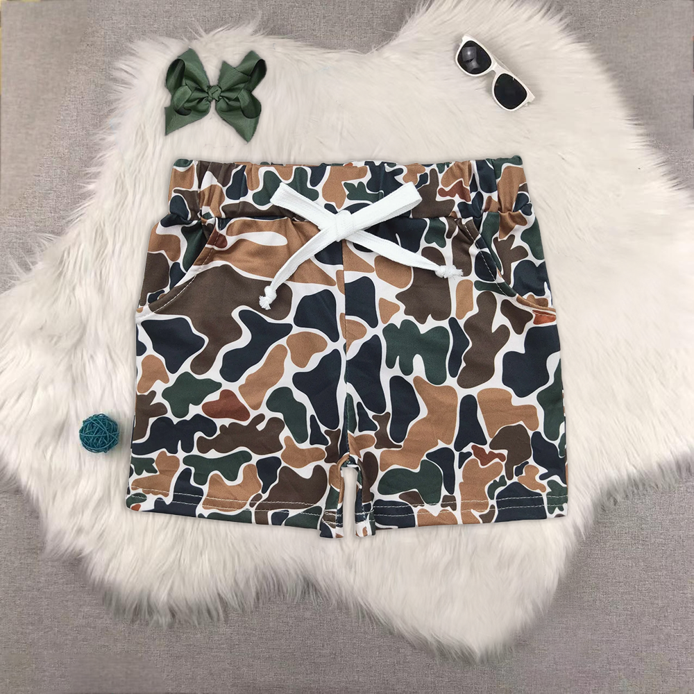 RTS NO MOQ Sibling baby boy clothes camouflage long sleeved set and tops and shorts