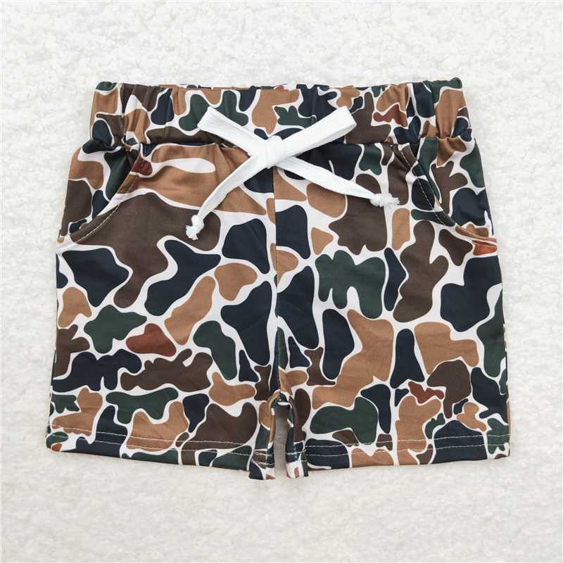RTS NO MOQ baby boy clothes camouflage hooded long sleeved tops and shorts