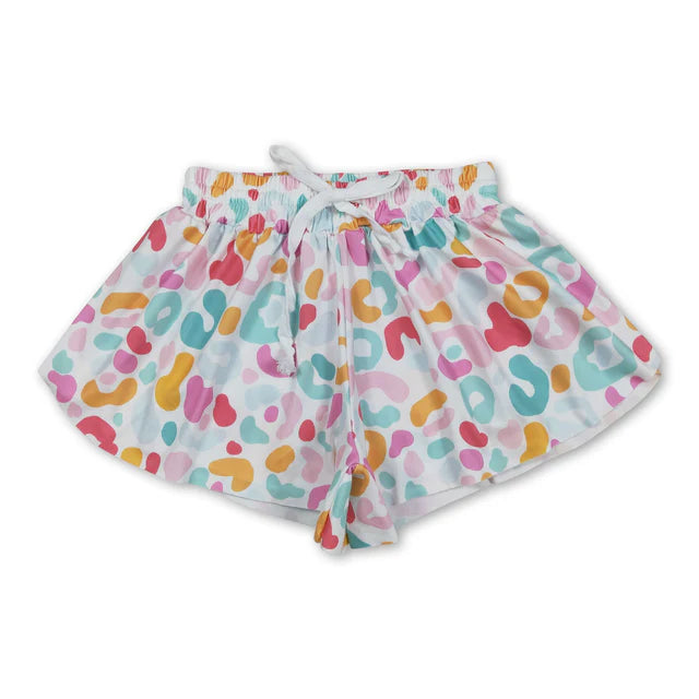 RTS NO MOQ Sibling milk silk Baby Girls Elastic Waist Summer Shorts