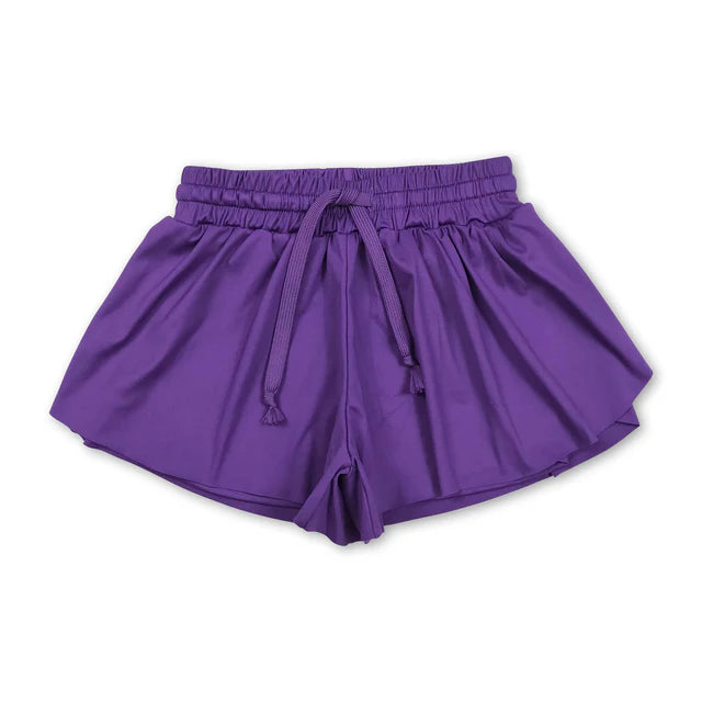 RTS NO MOQ Sibling yoga fabric cotton Baby Girls Solid Color Elastic Waist Yoga Pant Bottoms