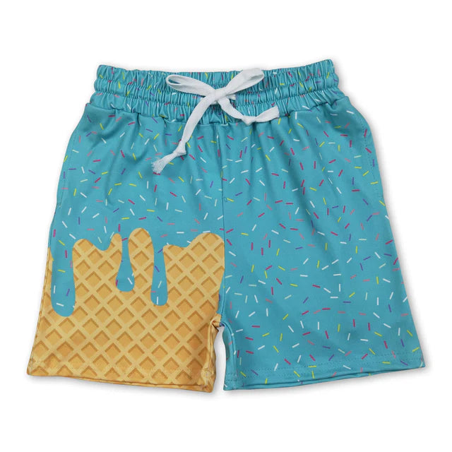 RTS NO MOQ milk silk BT1296+SS0623 Baby Boys Short Sleeves Blue Flowers Button Shirts Top Set