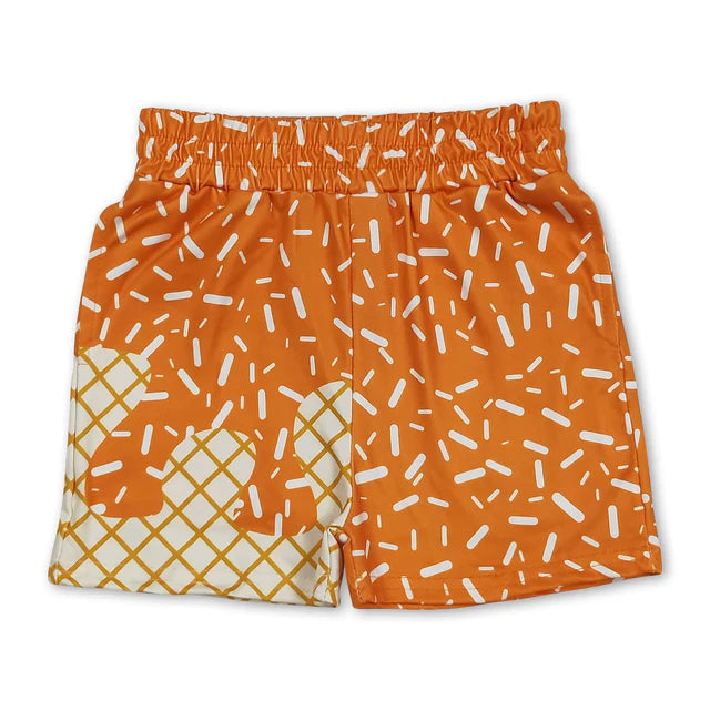 RTS NO MOQ Sibling milk silk Baby Boys Drip Sprinkles Daily Casual Summer Shorts