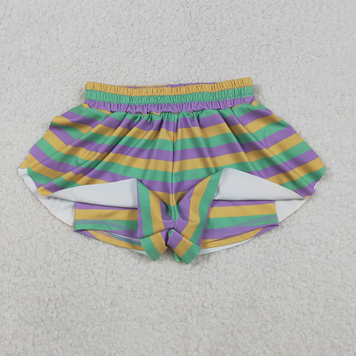 RTS NO MOQ Sibling baby girl clothes mardi gras yoga bow kids shorts