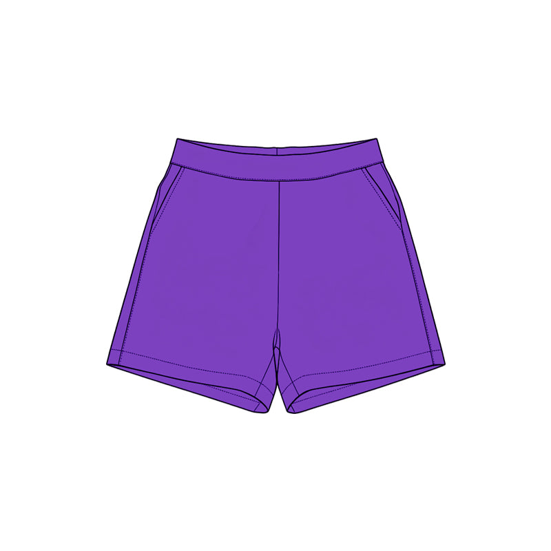 (Preorder new) No moq SS0958 Yoga Baby Girls Solid Lavender Pocket Short Yoga Skort Athletic Casual Bottoms
