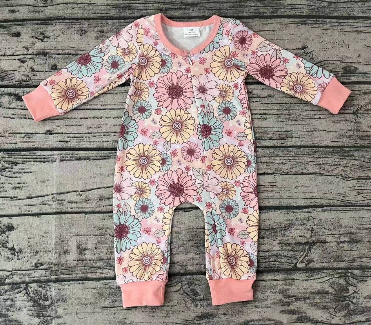 Floral Zip Long Sleeve Bodysuit