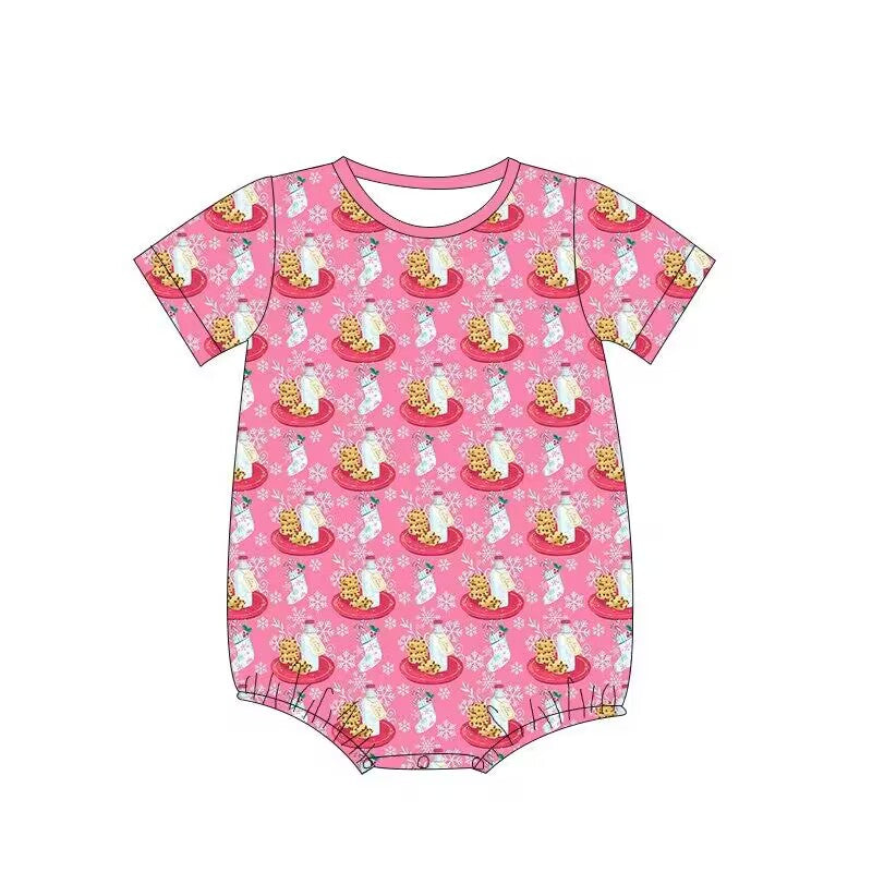 Custom moq 3 eta 6-8 weeks Snowflake Milk Cookies Pink Short Climbing Dress