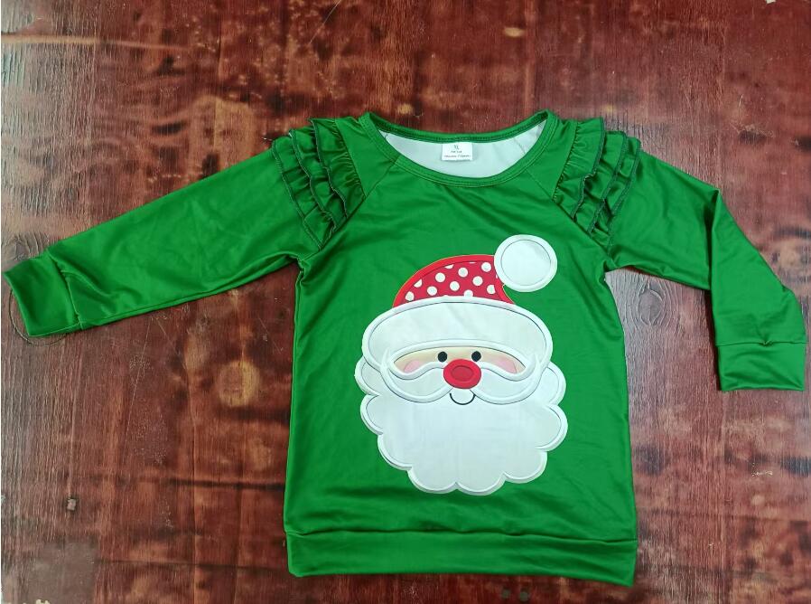 Custom moq 3 eta 6-7weeks Green Santa Long Sleeve