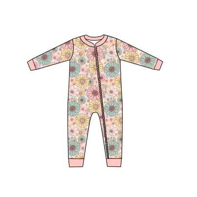 Floral Zip Long Sleeve Bodysuit