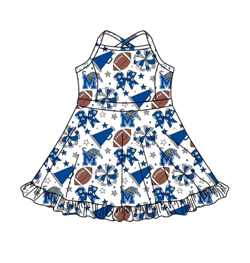 Custom moq 5 mix size milk silk summer teams Toddler Girls Casual Active Wear Bow Knee Length Ruffle Dress