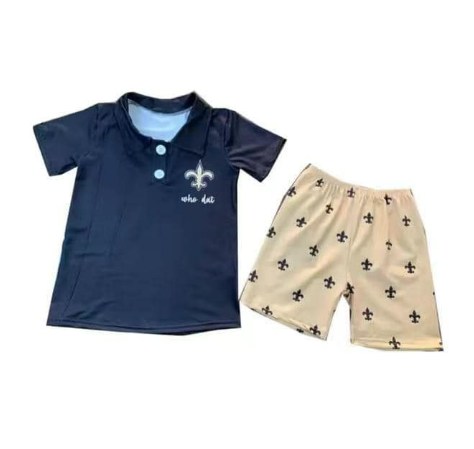 custom moq 3 cotton fabric eta 4-5weeks gold top with boys sets
