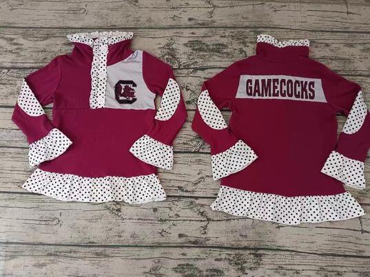 Girls red long sleeve top moq 5