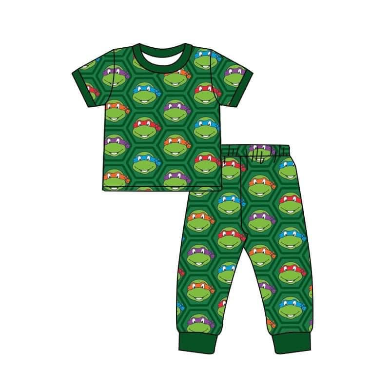 custom moq 5 eta 5-6weeks Boys Pajamas Long Sleeve Long Pants Set Ninja Turtles