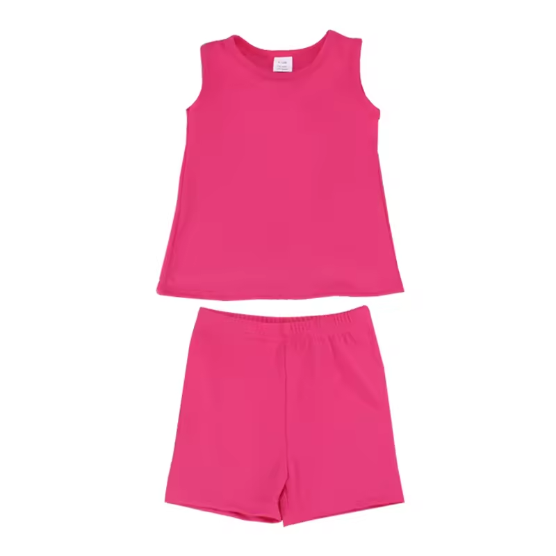 custom moq 3 cotton fabric eta 5-6week Cotton pink shorts Shorts Set