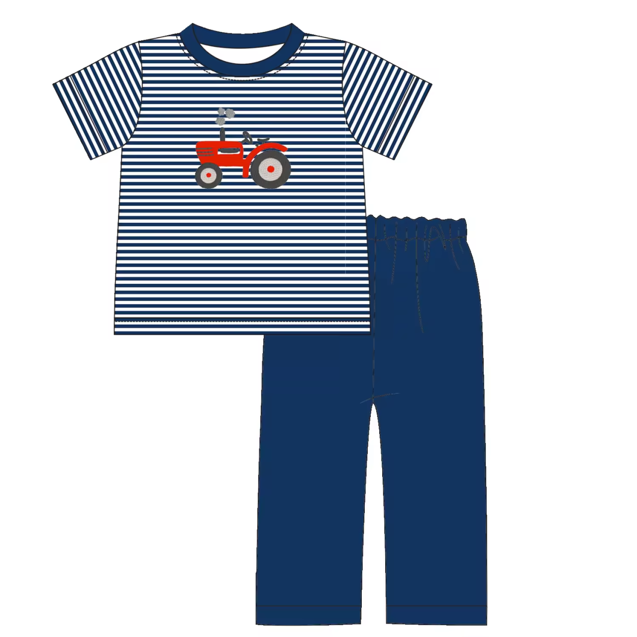 Custom moq 3 eta 6-8weeks Navy blue pinstripe short-sleeved suit