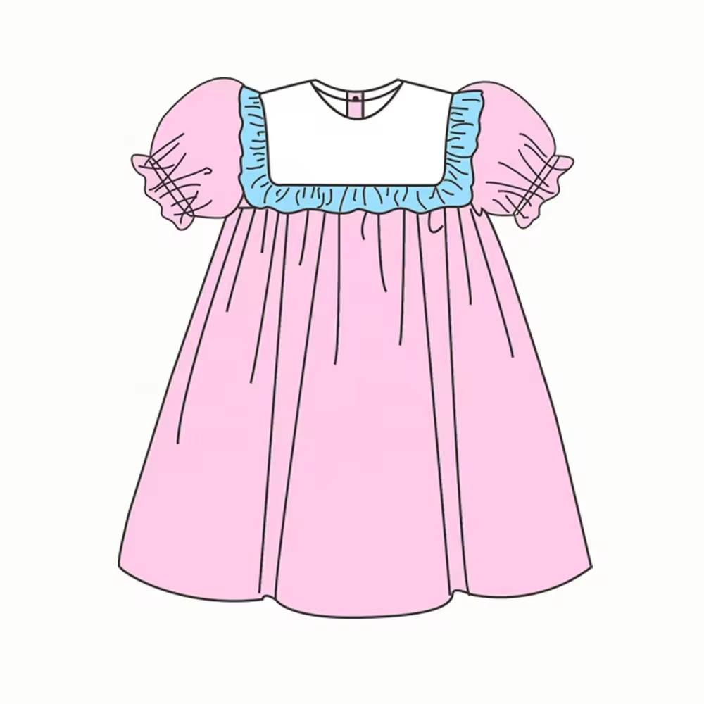 pink summer dress cotton fabric moq 3 custom