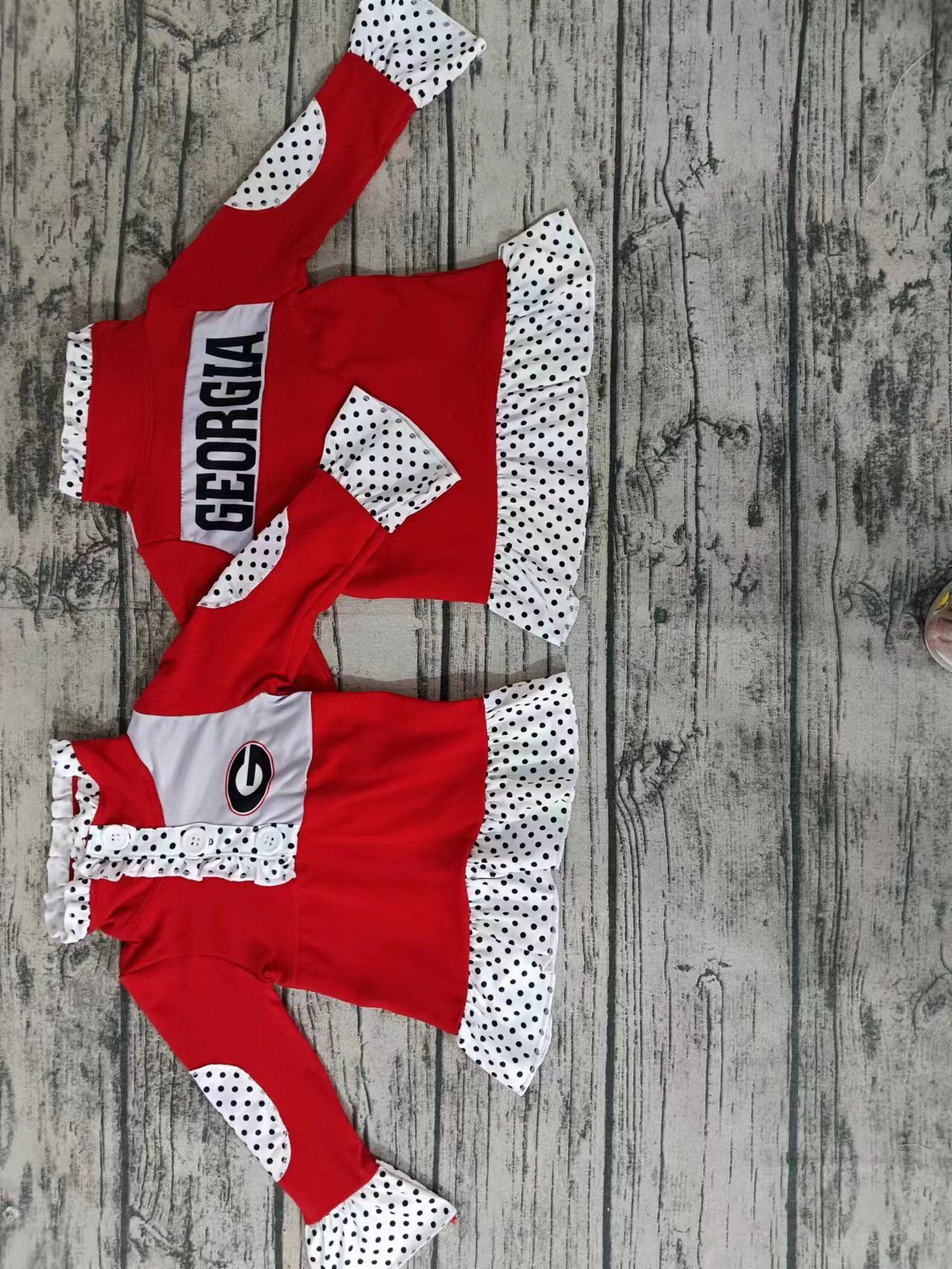 Girls red long sleeve top georgia moq 5