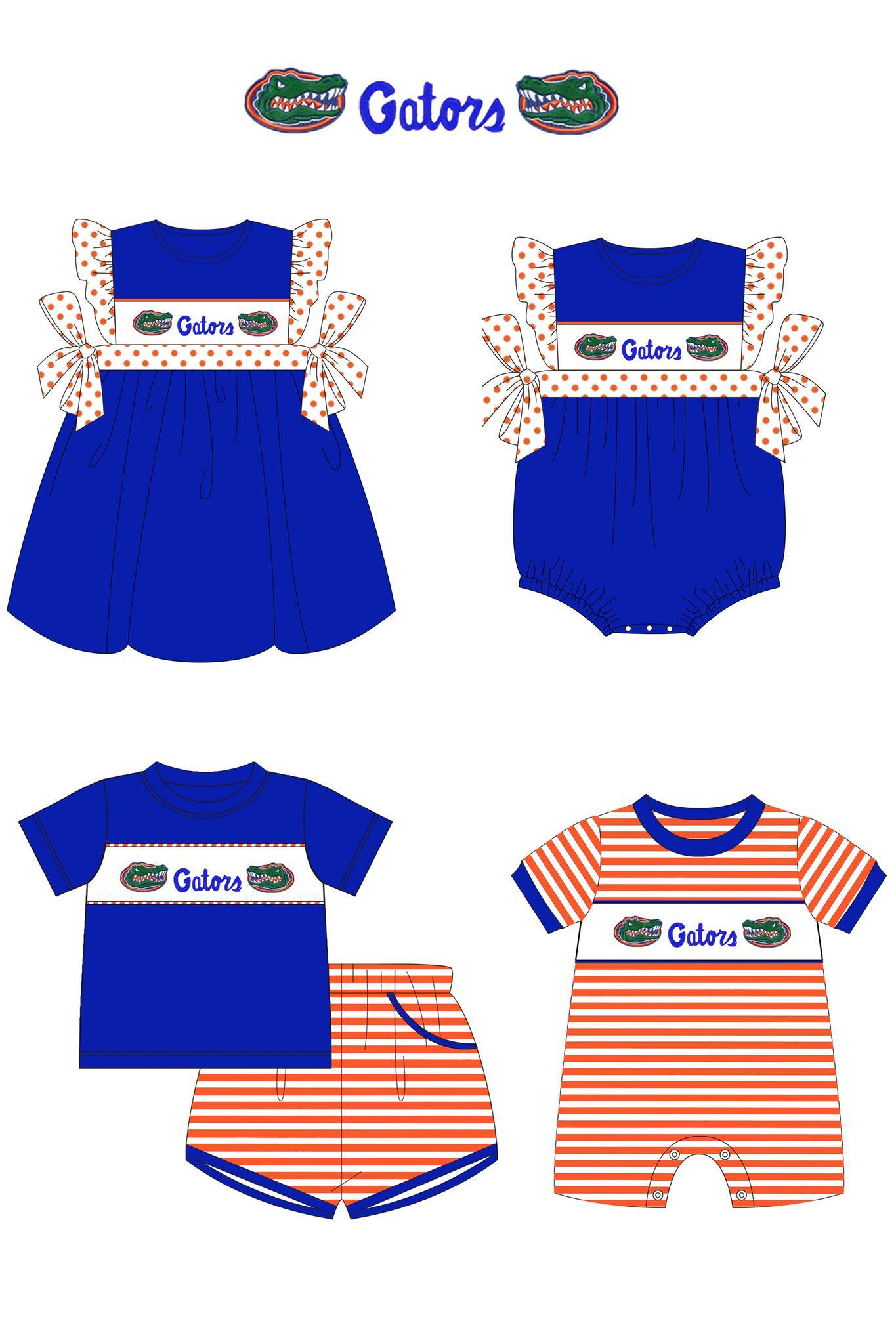 Sport team clothing custom moq 3 eta 6-8weeks Crocodile gatou Sister Clothes Matching sets for boys and girls