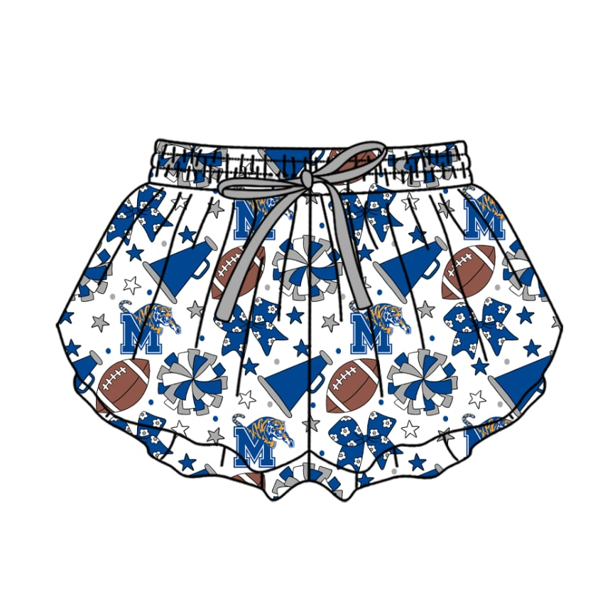Custom moq 5 mix size milk silk summer teams Outdoor Sports Bow Star Printed Comfortable Shorts For Baby Girls