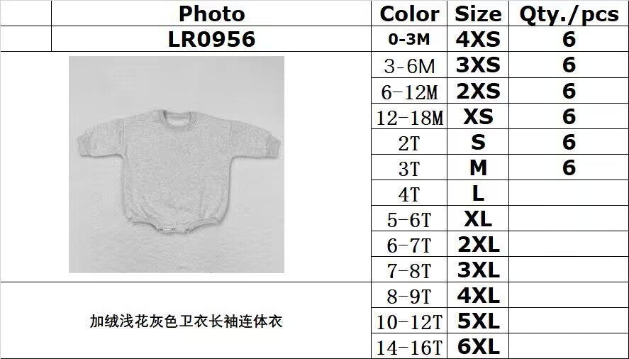 RTS LR0956 Grey fleece long-sleeved jumpsuit