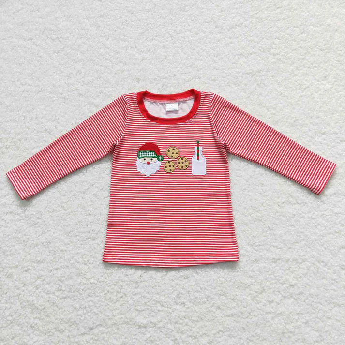 RTS NO MOQ Christmas Santa Cookie Embroidered Christmas Cookies Sibling Styles Clothing