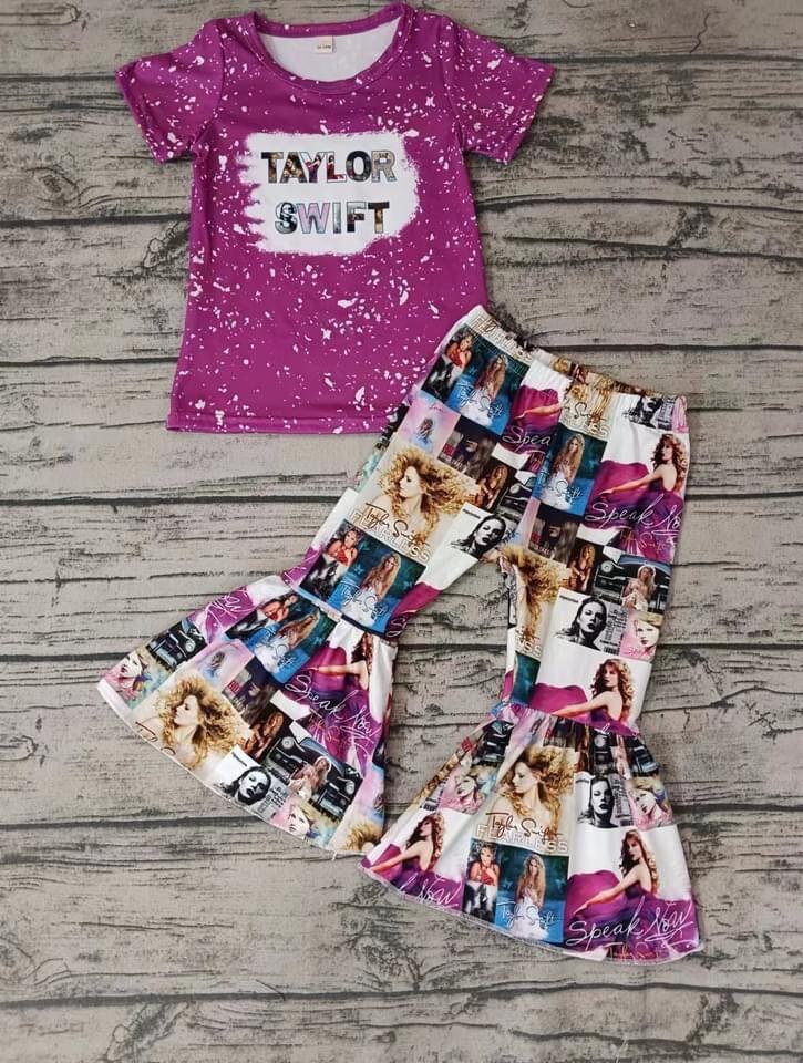 Girls short sleeve long pants TAYLOR SWIFT no moq RTS
