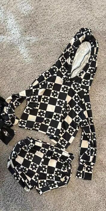 black plaid flowers moq 5 mix size custom