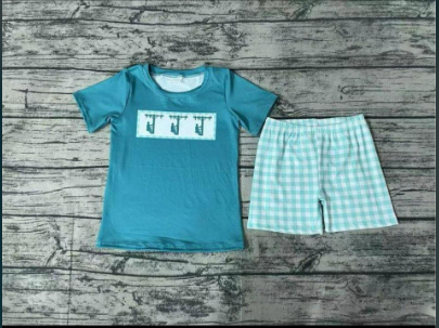 no moq Telegraph Pole Short Sleeve Shorts Set