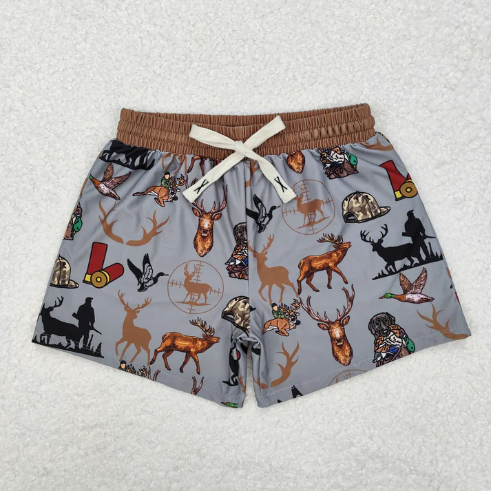 RTS NO MOQ baby boy clothes camouflage horse summer swim trunks