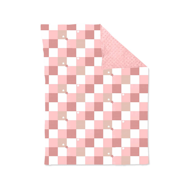 Deadline November 14 custom no moq eta 6-8weeks Pink Plaid Baby Blanket