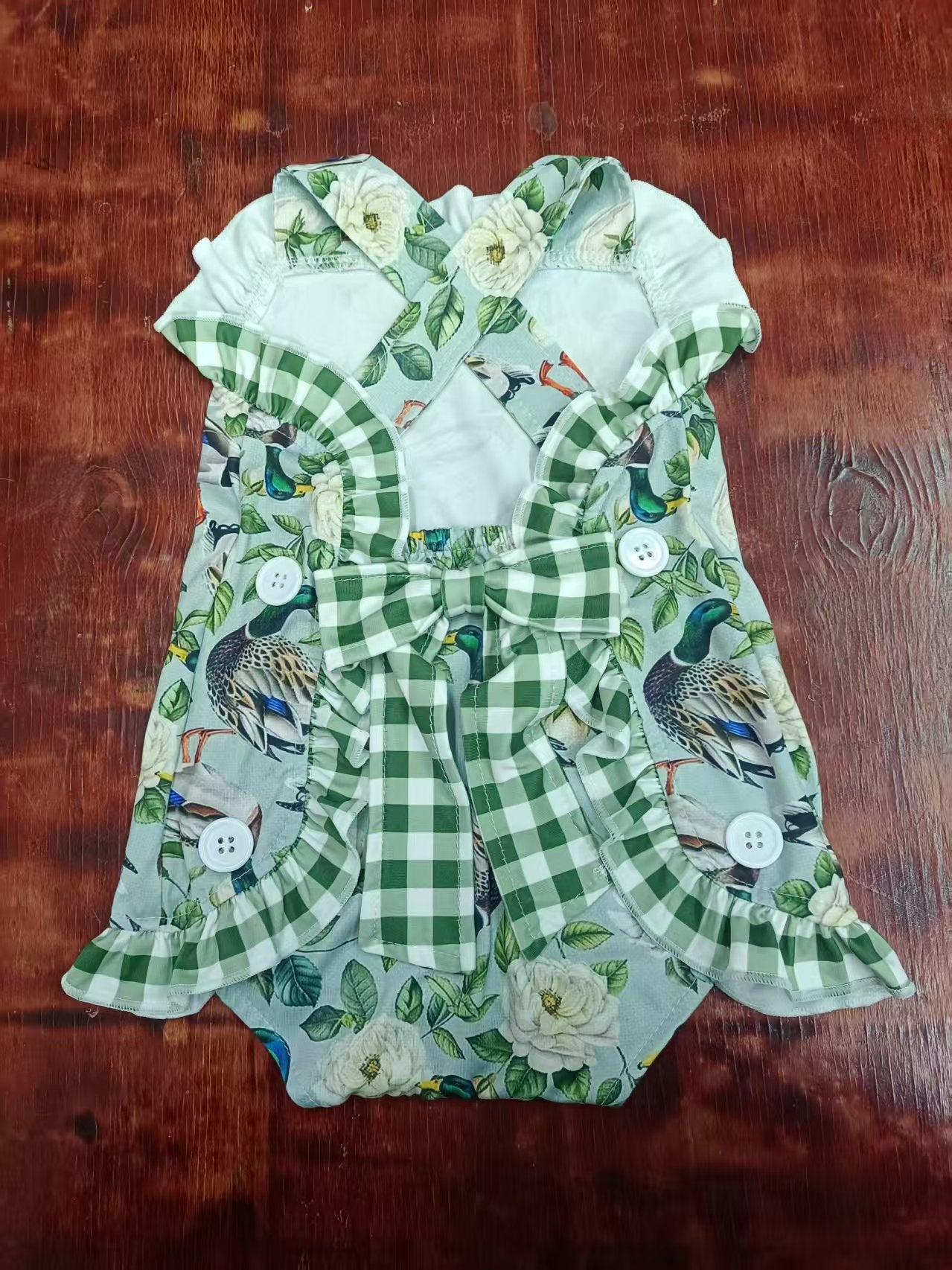 Custom moq 3 eta 6-7weeks baby girl clothes duck sleeveless romper