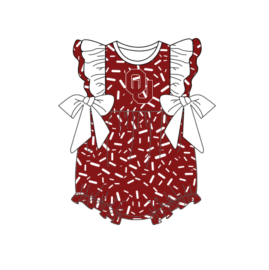 Custom moq 5 mix size milk silk summer teams baby girl clothes dark red short sleeve dress and rompers series