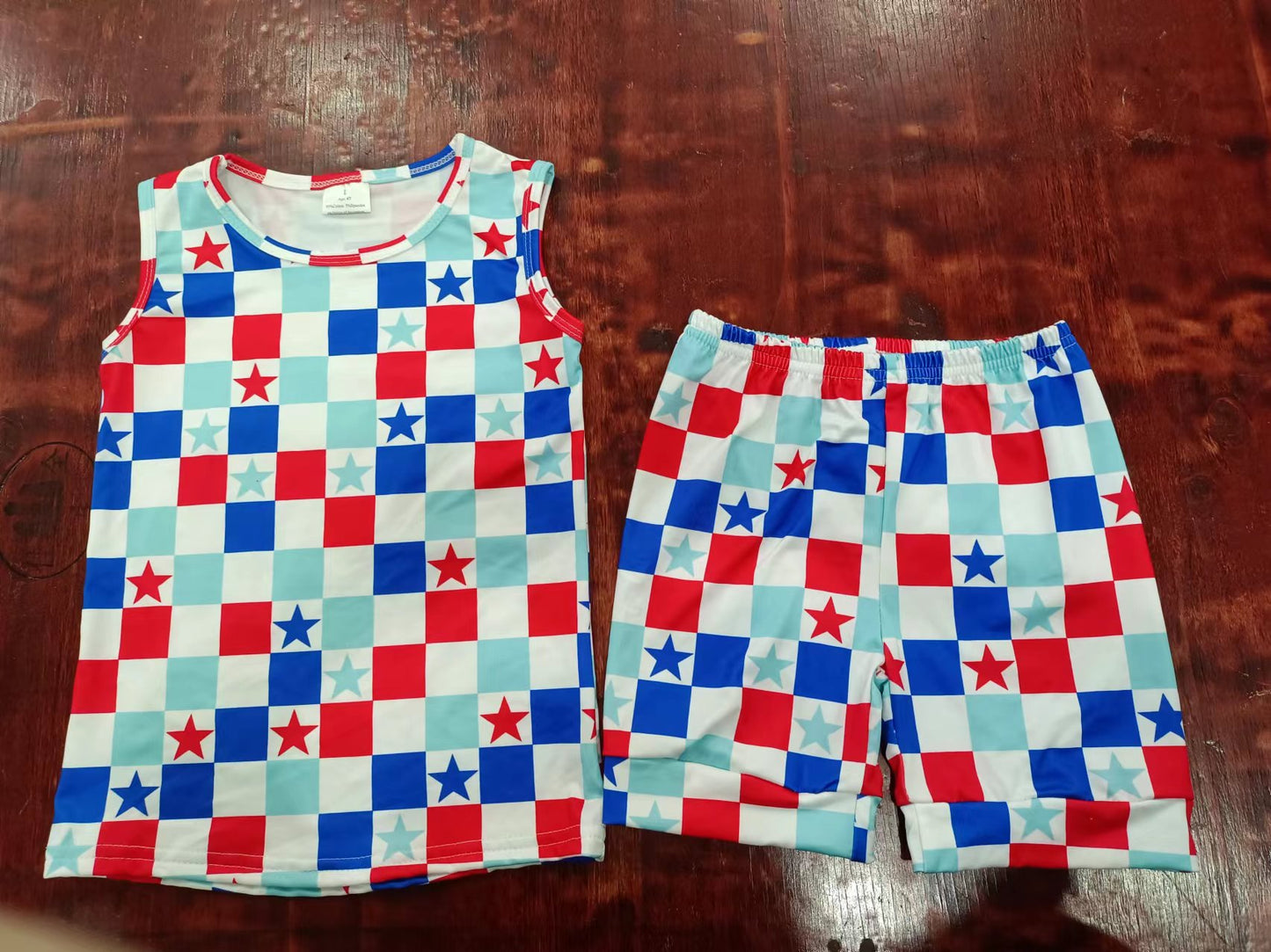 custom moq 5 eta 4-6weeks summer baby boys clothes colorful grid shorts sets