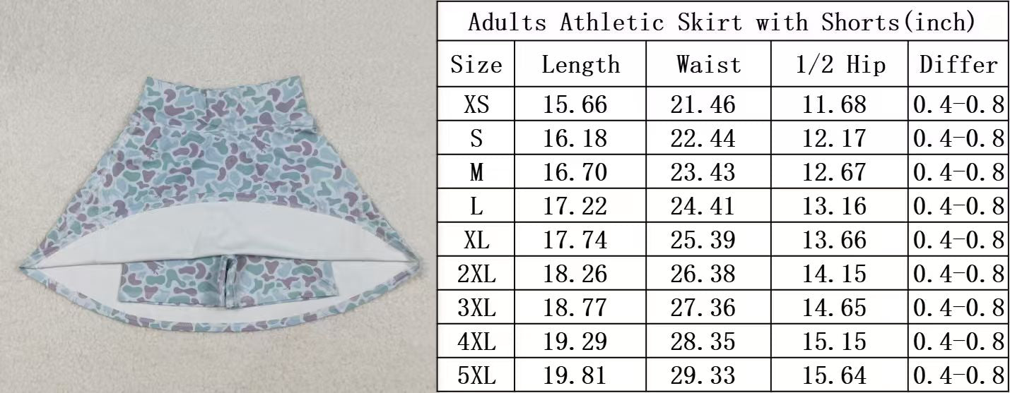 RTS NO MOQ Sibling Baby girl clothes and adult clothes yoga camouflage skirts and adult skirts