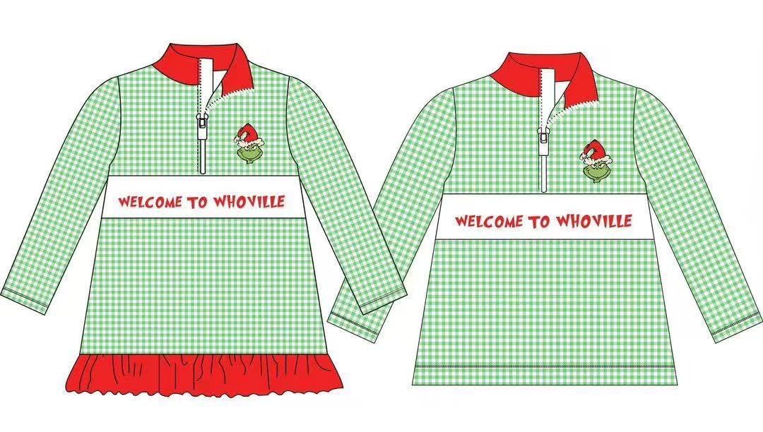 Custom moq 5 each style eta 6-7weeks baby girl clothes Christmas long sleeve tops