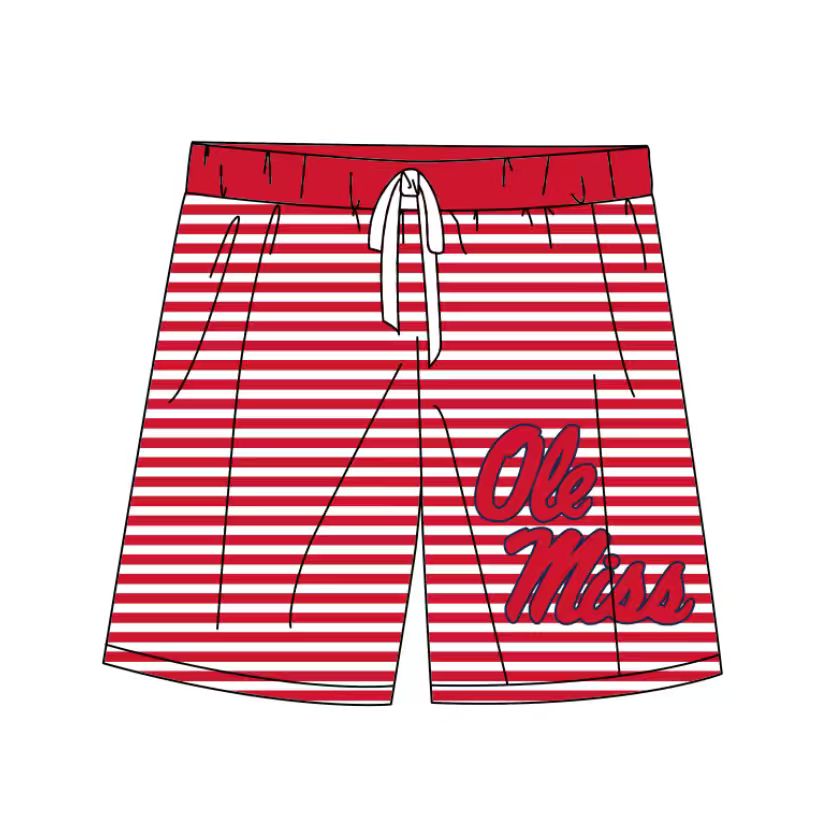Custom moq 5 mix size milk silk summer teams baby boys clothes summer swim shorts