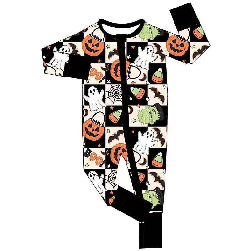 Custom moq 5 each style eta 6-7weeks baby boy clothes ghost long sleeve pants and romper
