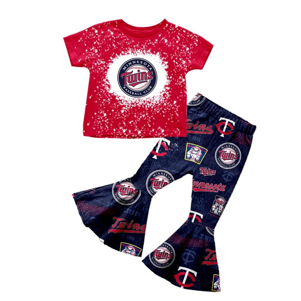 Custom moq 5 mix size milk silk eta 6-8weeks summer team red baby girls clothes team short sleeve pants sets-25.7.15