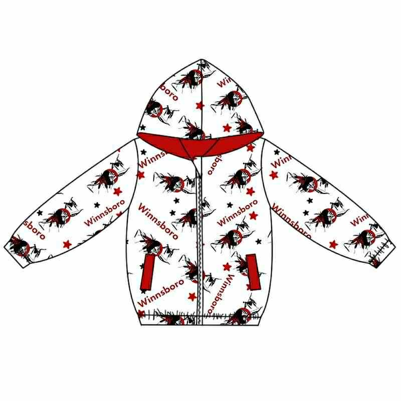Custom moq 5 mix size milk silk summer teams baby boys clothes red hooded long sleeve top-25.9.6