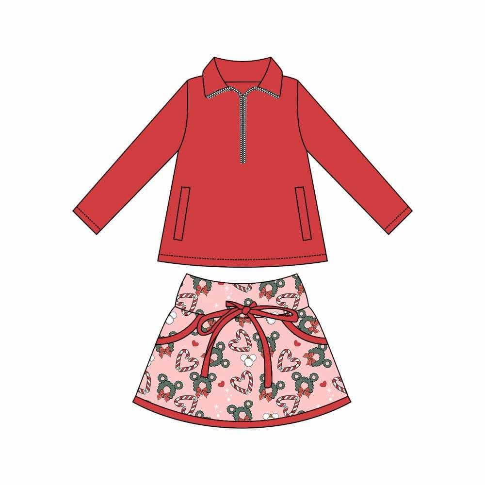 custom each style moq 5 eta 4-6week Sibling Sisters Christmas baby girl long sleeve skirts sets-25.8.14