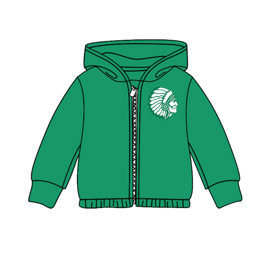 Custom moq 5 mix size milk silk baby girls clothes team green hooded long sleeve top-25.8.2