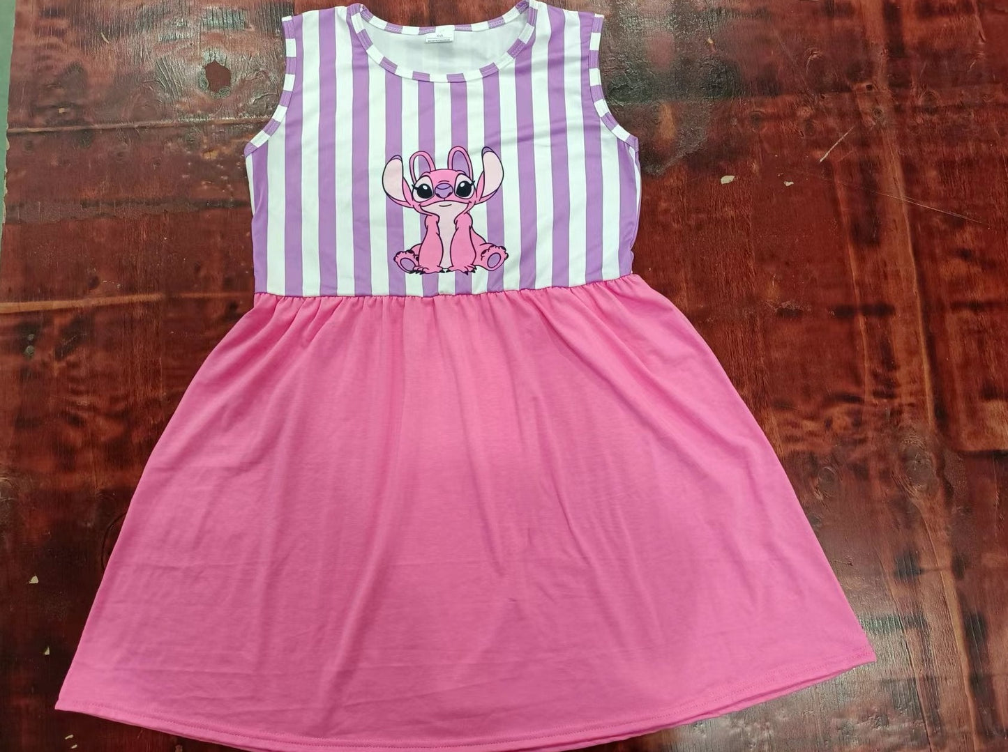 custom moq 5 eta 4-6weeks summer girls pink sleeveless skirt dress