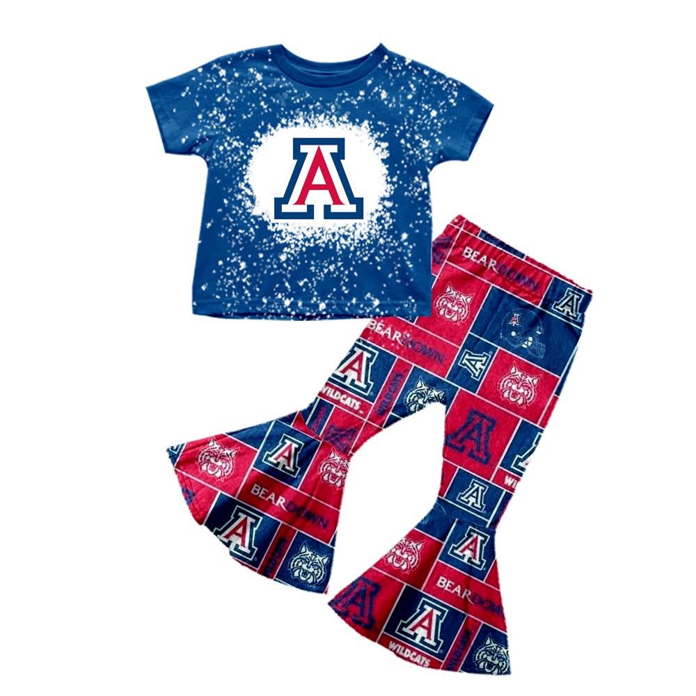 Custom moq 5 mix size milk silk eta 6-8weeks summer team blue baby girls clothes team short sleeve pants sets-25.7.15